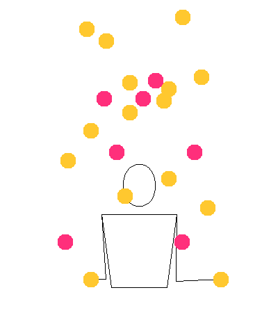 Animated figure juggling the siteswap pattern 