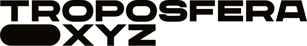 Logotipo de troposfera.xyz, que representa un proyecto de malabarismo con un diseño atrevido y moderno.